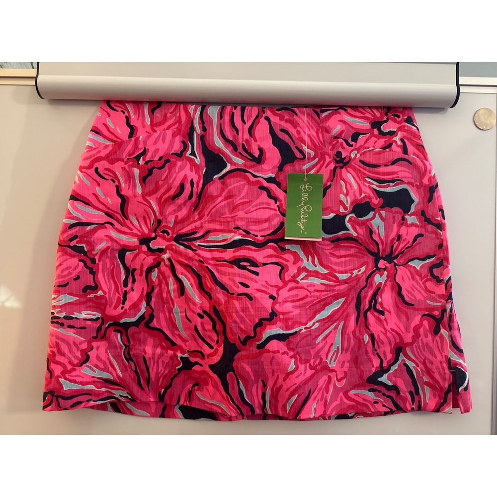 Lilly Pulitzer Marigold Skort Bright Navy Flirty Navy Floral Pink Blue Size 4